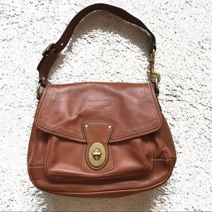 Coach Legacy Whiskey Leather Flap Shoulder Bag
